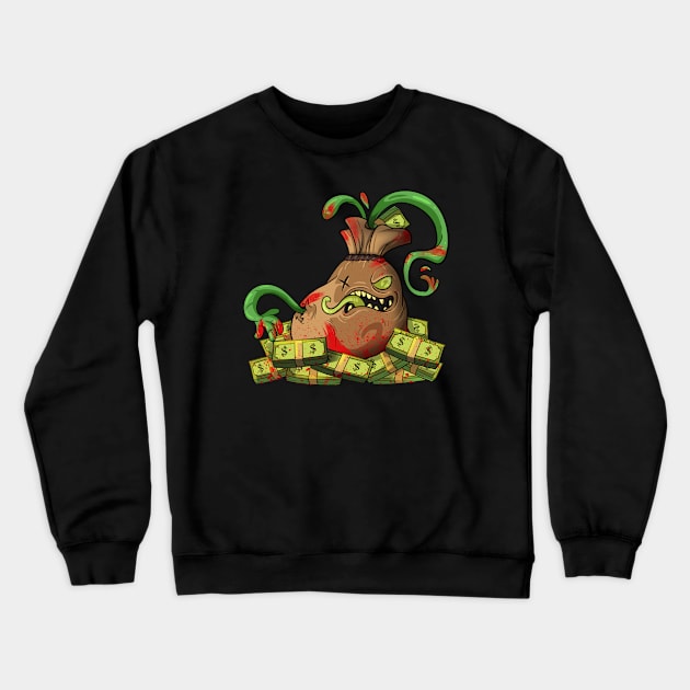 Cash Money Dollar Monster Crewneck Sweatshirt by Trendy Black Sheep